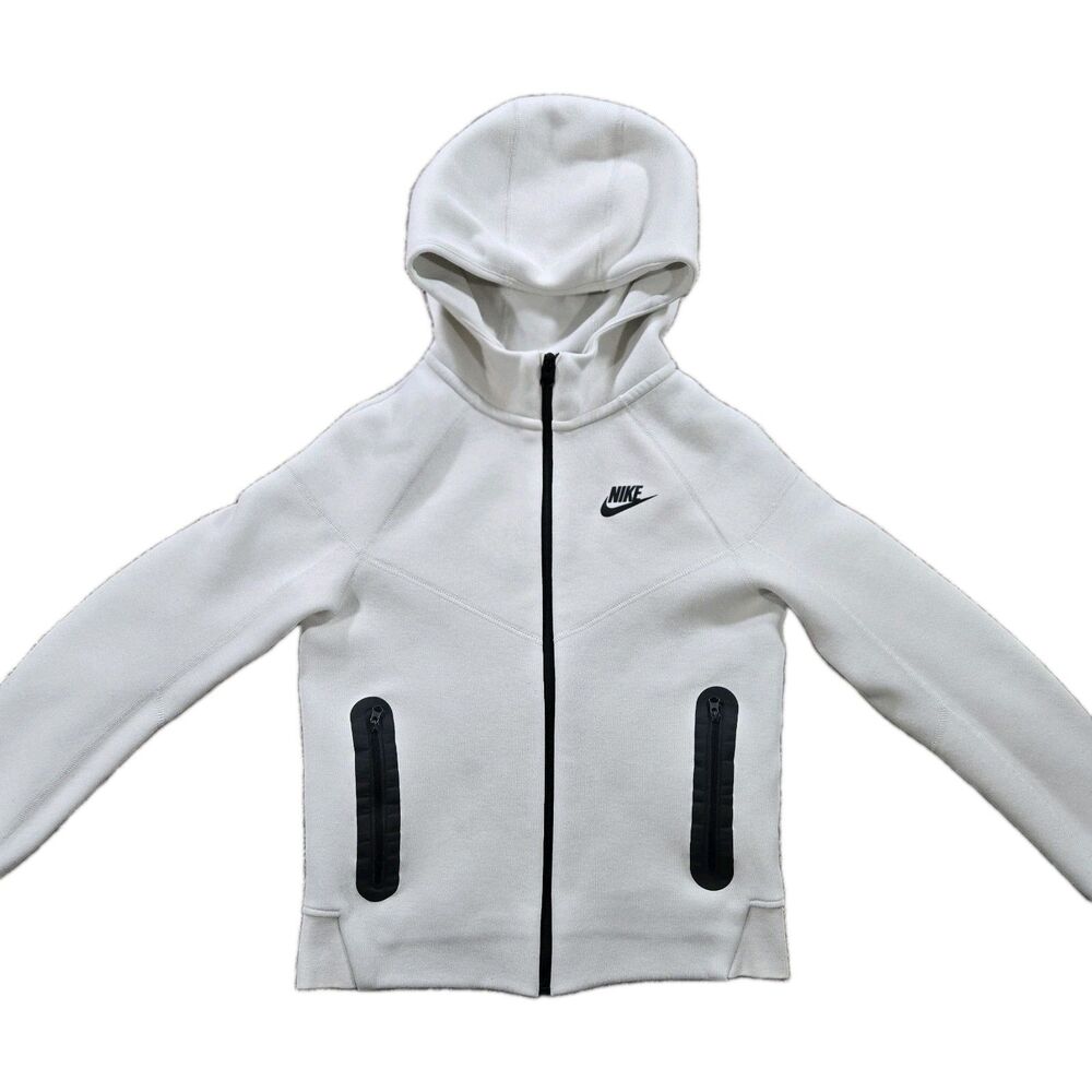 Boys Nike Sportswear Tech Fleece Full Zip Hoodie Medium Cream